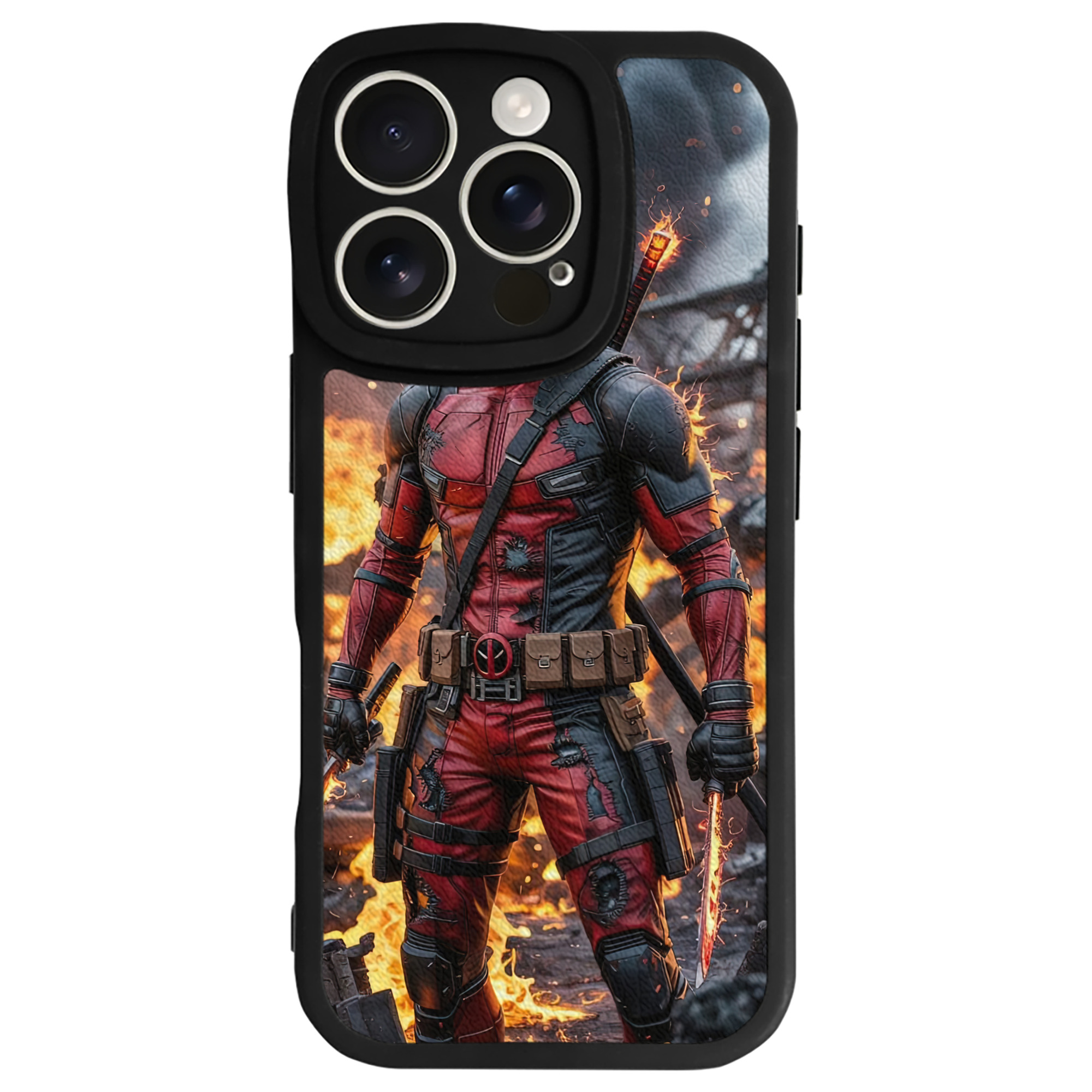 （画像用） Deadpool デッドプール 【iPhone 16シリーズ対応】シリコンスマホケース（レザー調） 材質：シリコン